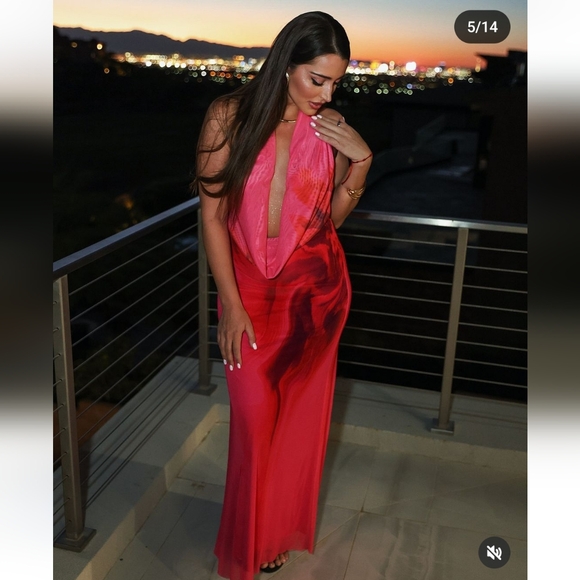 ZARA MAXI HALTER DRESS size L - Picture 9 of 14